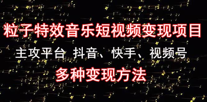 《粒子特效音乐短视频变现项目》主攻平台 抖音、快手、视频号 多种变现方法-布丁源码-专业的网站源码代码分享平台!