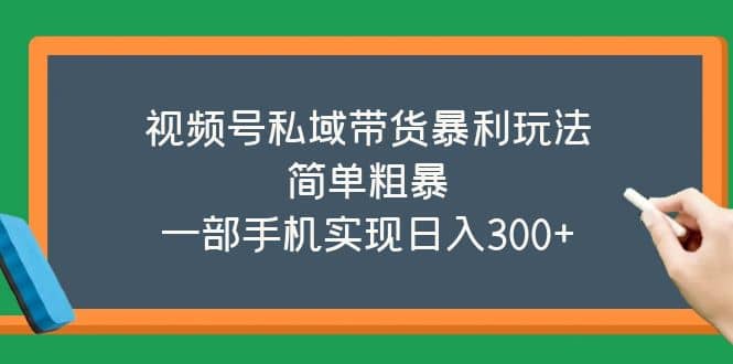 视频号私域带货暴利玩法，简单粗暴-布丁源码-专业的网站源码代码分享平台!