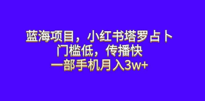 蓝海项目，小红书塔罗占卜，门槛低，传播快，一部手机月入3w+-布丁源码-专业的网站源码代码分享平台!