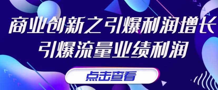 《商业创新之引爆利润增长》引爆流量业绩利润-布丁源码-专业的网站源码代码分享平台!