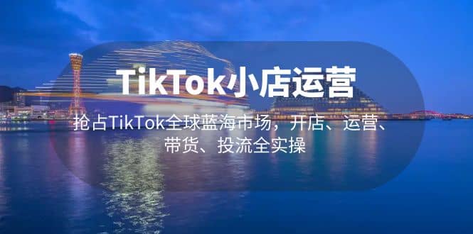 TikTok小店运营 抢占TikTok全球蓝海市场，开店、运营、带货、投流全实操-布丁源码-专业的网站源码代码分享平台!