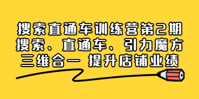 搜索直通车训练营第2期：搜索、直通车、引力魔方三维合一 提升店铺业绩-布丁源码-专业的网站源码代码分享平台!