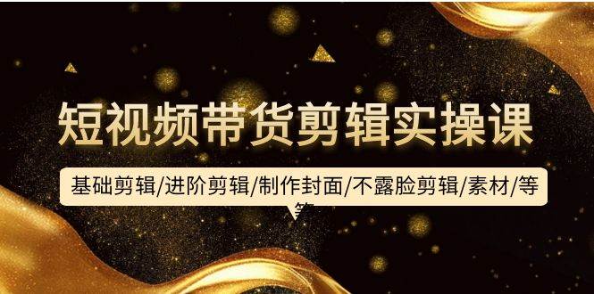短视频带货剪辑实操课：基础剪辑/进阶剪辑/制作封面/不露脸剪辑/素材/等等-布丁源码-专业的网站源码代码分享平台!