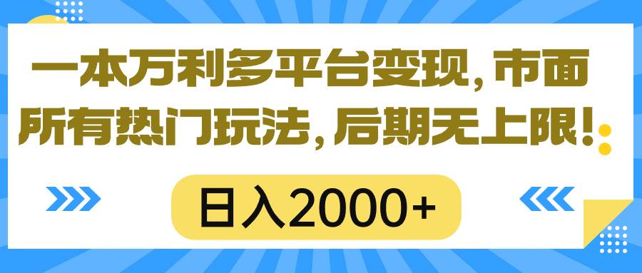 一本万利多平台变现，市面所有热门玩法，日入2000+，后期无上限！-布丁源码-专业的网站源码代码分享平台!