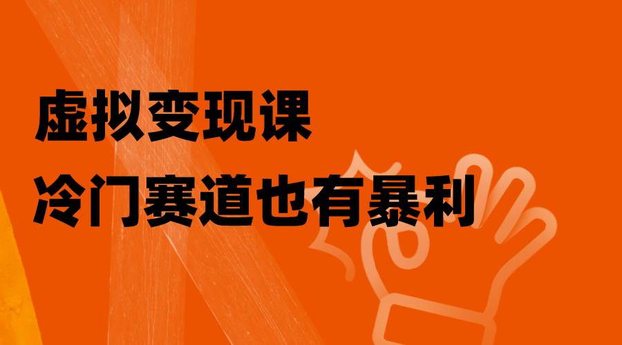 虚拟变现课，冷门赛道也有暴利，手把手教你玩转冷门私域-布丁源码-专业的网站源码代码分享平台!
