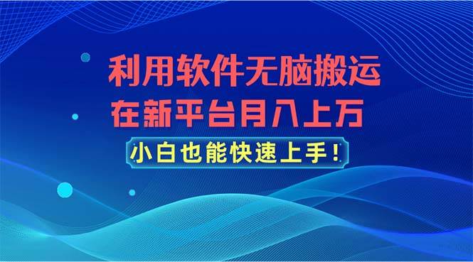 利用软件无脑搬运，在新平台月入上万，小白也能快速上手-布丁源码-专业的网站源码代码分享平台!