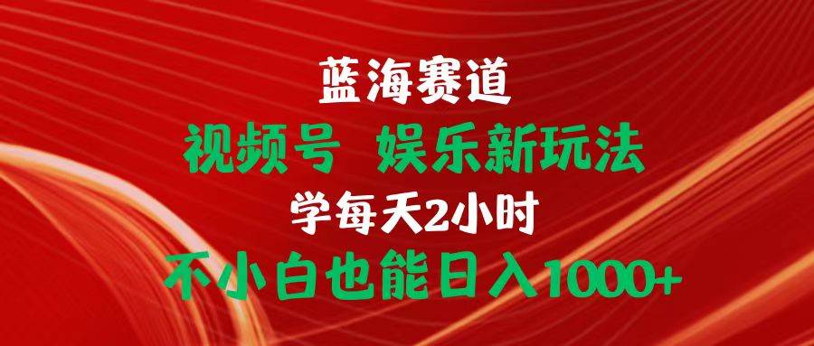 蓝海赛道视频号 娱乐新玩法每天2小时小白也能日入1000+-布丁源码-专业的网站源码代码分享平台!