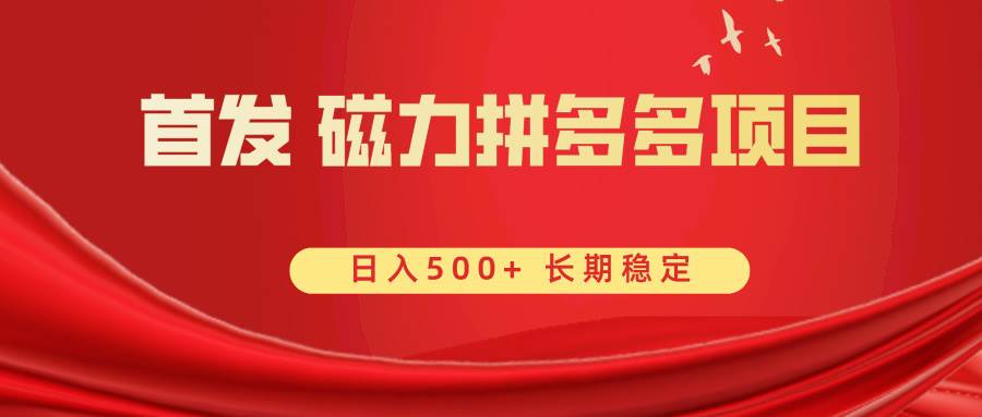 首发 磁力拼多多自撸  日入500+-布丁源码-专业的网站源码代码分享平台!