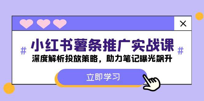 小红书-薯 条 推 广 实战课：深度解析投放策略，助力笔记曝光飙升-布丁源码-专业的网站源码代码分享平台!