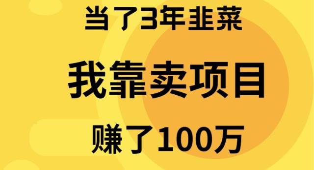当了3年韭菜，我靠卖项目赚了100万-布丁源码-专业的网站源码代码分享平台!
