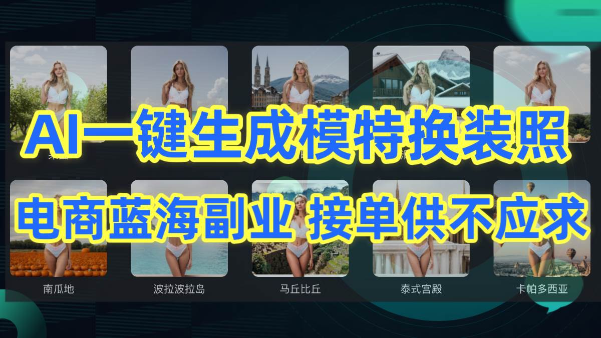 AI制作一键生成模特换装照，电商蓝海副业供不应求-布丁源码-专业的网站源码代码分享平台!