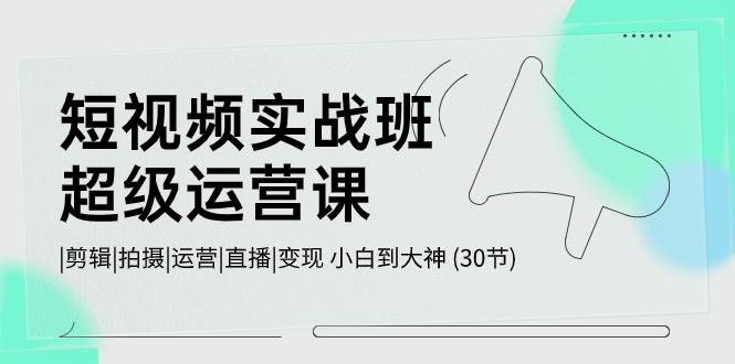 短视频实战班-超级运营课，|剪辑|拍摄|运营|直播|变现 小白到大神 (30节)-布丁源码-专业的网站源码代码分享平台!