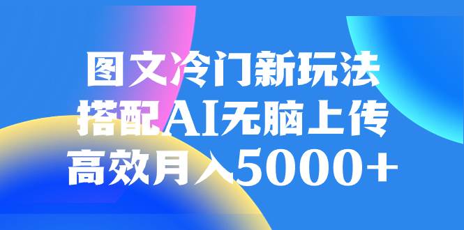 图文冷门新玩法，搭配AI无脑上传，高效月入5000+-布丁源码-专业的网站源码代码分享平台!