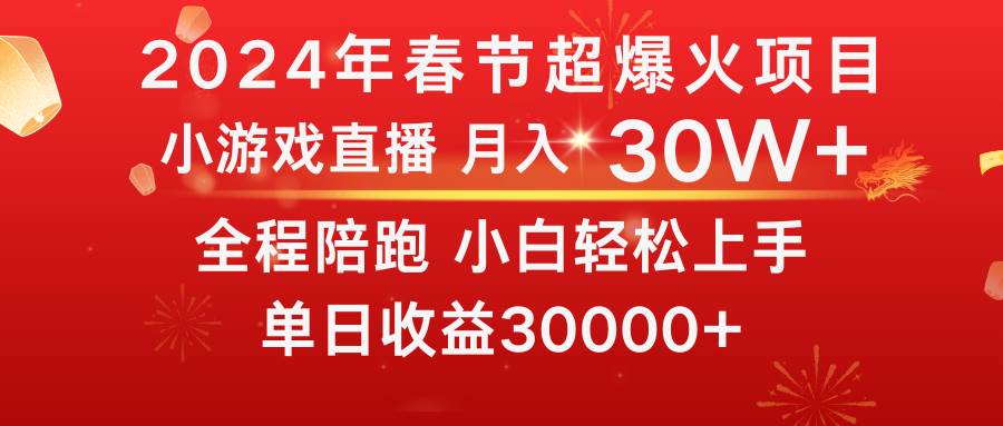 龙年2024过年期间，最爆火的项目 抓住机会 普通小白如何逆袭一个月收益30W+-布丁源码-专业的网站源码代码分享平台!
