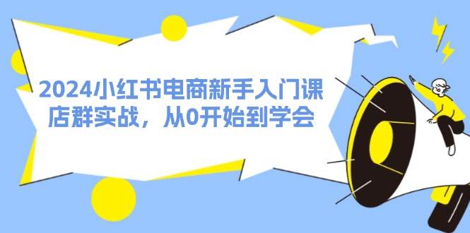 2024小红书电商新手入门课，店群实战，从0开始到学会（31节）-布丁源码-专业的网站源码代码分享平台!