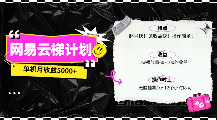 最新网易云梯计划网页版，单机月收益5000+！可放大操作-布丁源码-专业的网站源码代码分享平台!
