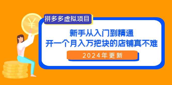 拼多多虚拟项目：入门到精通，开一个月入万把块的店铺 真不难（24年更新）-布丁源码-专业的网站源码代码分享平台!