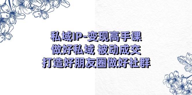 私域IP-变现高手课：做好私域 被动成交，打造好朋友圈做好社群（18节）-布丁源码-专业的网站源码代码分享平台!