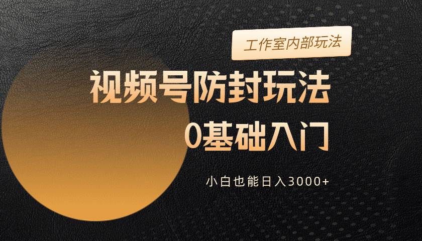 2024视频号升级防封玩法，零基础入门，小白也能日入3000+-布丁源码-专业的网站源码代码分享平台!