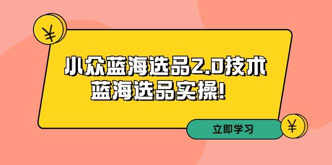 拼多多培训第33期：小众蓝海选品2.0技术-蓝海选品实操！-布丁源码-专业的网站源码代码分享平台!
