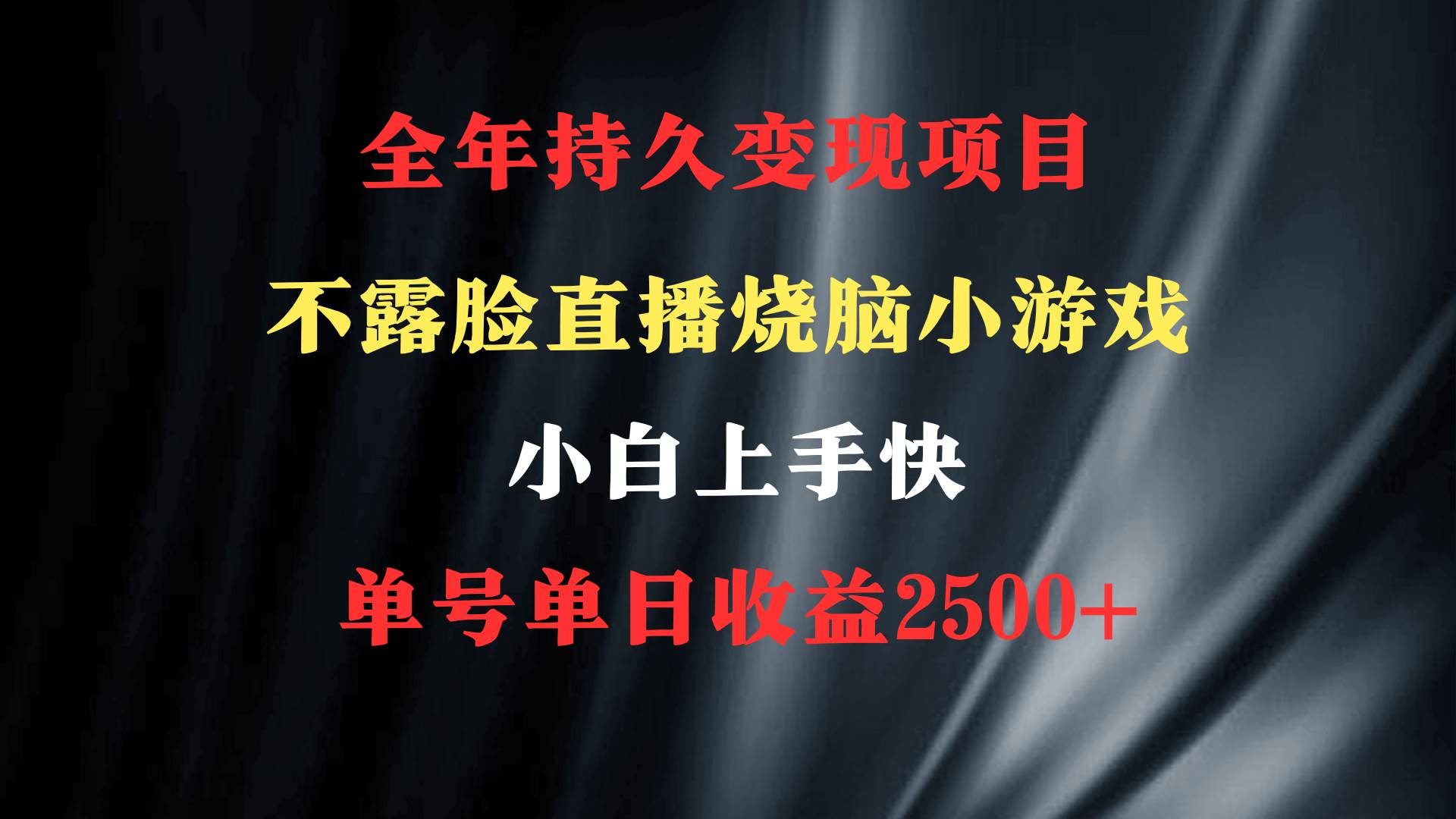 2024年 最优项目，烧脑小游戏不露脸直播  小白上手快 无门槛 一天收益2500+-布丁源码-专业的网站源码代码分享平台!