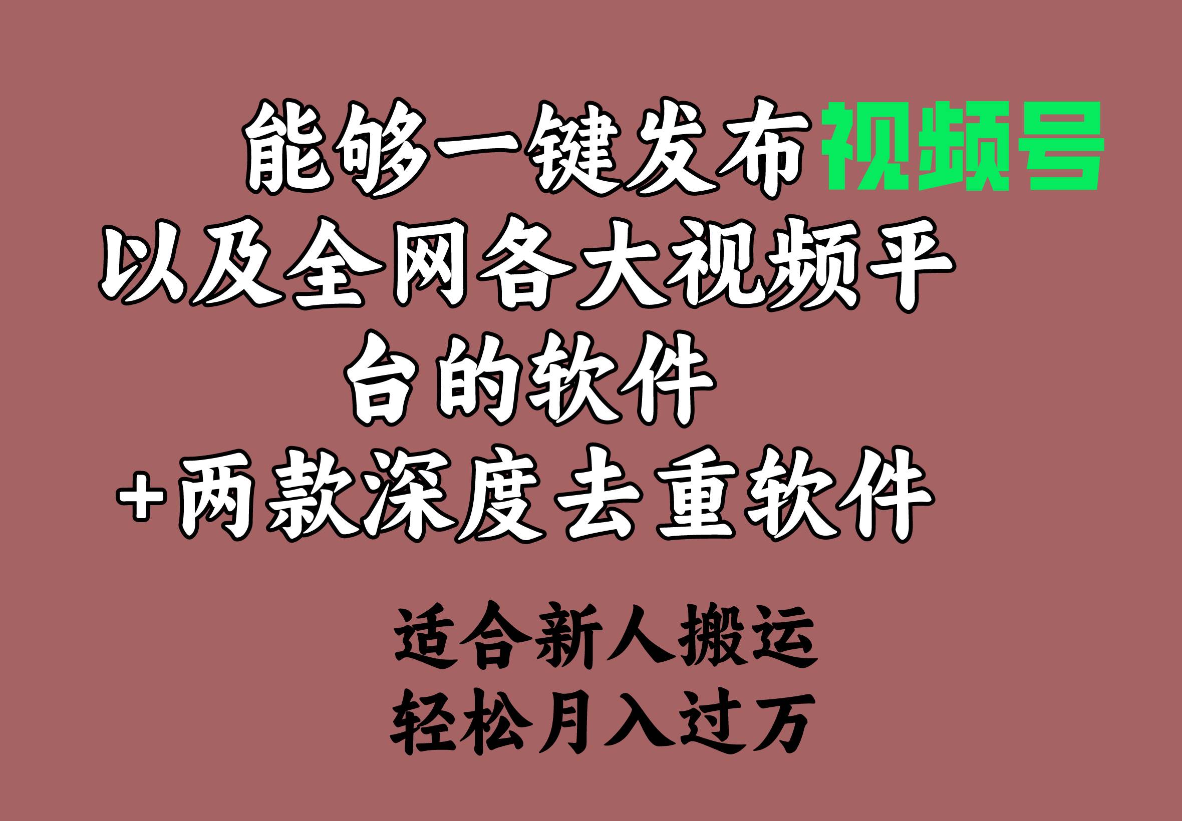 能够一键发布视频号以及全网各大视频平台的软件+两款深度去重软件 适合…-布丁源码-专业的网站源码代码分享平台!