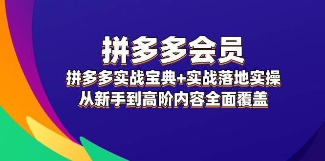 拼多多 会员，拼多多实战宝典+实战落地实操，从新手到高阶内容全面覆盖-布丁源码-专业的网站源码代码分享平台!