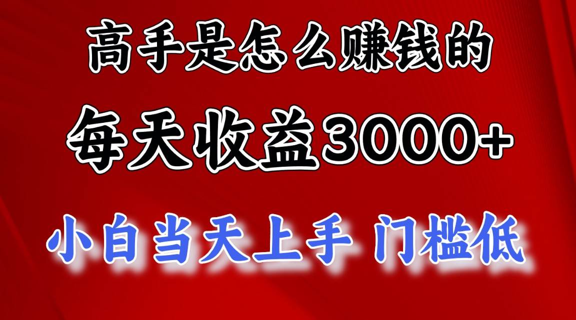高手是怎么赚钱的，一天收益3000+ 这是穷人逆风翻盘的一个项目，非常…-布丁源码-专业的网站源码代码分享平台!