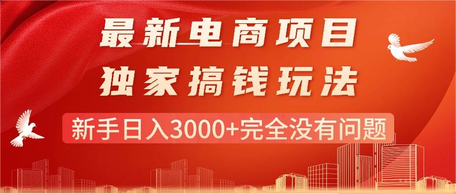 最新电商项目-搞钱玩法，新手日入3000+完全没有问题-布丁源码-专业的网站源码代码分享平台!