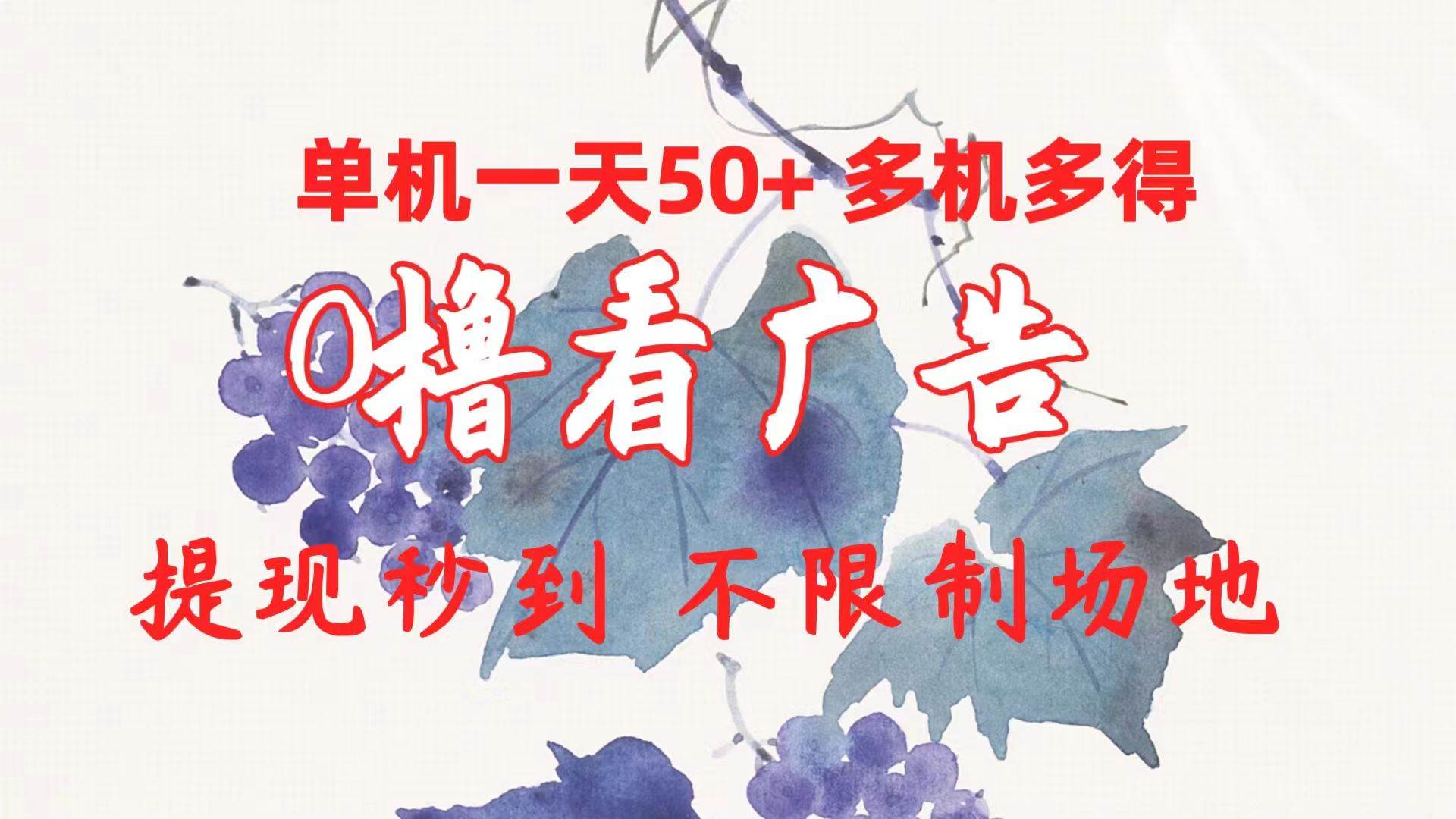 0撸看广告 单机一天50+多机多得 提现秒到 不限制场地操作-布丁源码-专业的网站源码代码分享平台!