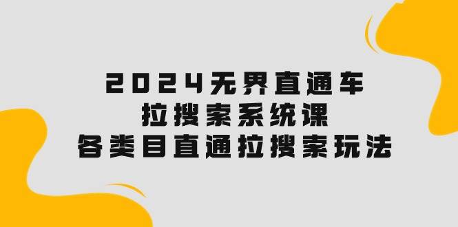 2024无界直通车·拉搜索系统课：各类目直通车 拉搜索玩法！-布丁源码-专业的网站源码代码分享平台!