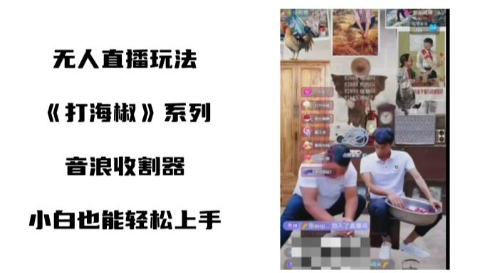 打海椒无人直播整蛊项目，小白轻松上手撸音浪收割器（教程+工具+素材）-布丁源码-专业的网站源码代码分享平台!