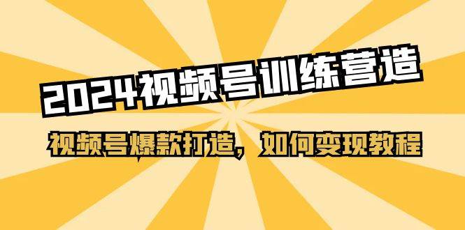 2024视频号训练营，视频号爆款打造，如何变现教程（20节课）-布丁源码-专业的网站源码代码分享平台!