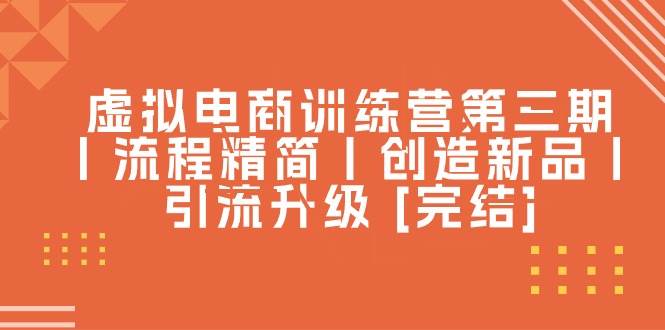 虚拟电商训练营第三期丨流程精简丨创造新品丨引流升级 [完结]-布丁源码-专业的网站源码代码分享平台!