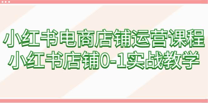 小红书电商店铺运营课程，小红书店铺0-1实战教学（60节课）-布丁源码-专业的网站源码代码分享平台!