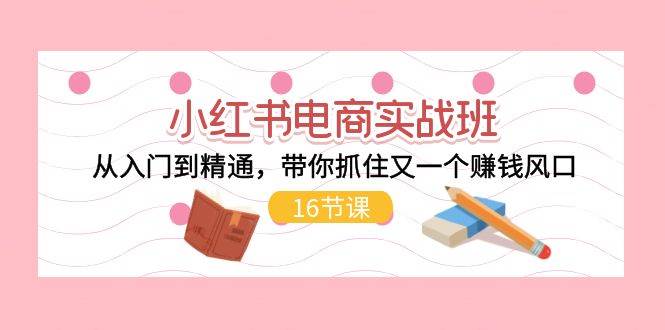 小红书电商实战班，从入门到精通，带你抓住又一个赚钱风口（16节）-布丁源码-专业的网站源码代码分享平台!