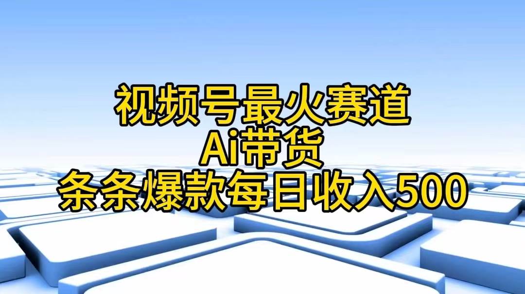 视频号最火赛道——Ai带货条条爆款每日收入500-布丁源码-专业的网站源码代码分享平台!