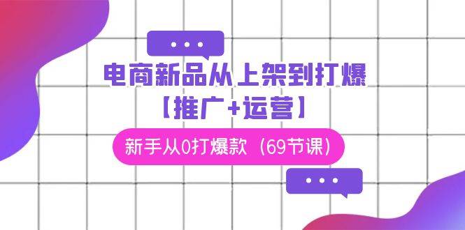 电商 新品从上架到打爆【推广+运营】，新手从0打爆款（69节课）-布丁源码-专业的网站源码代码分享平台!