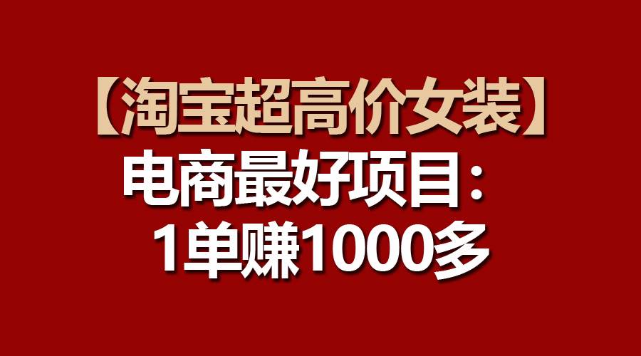 【淘宝超高价女装】电商最好项目：一单赚1000多-布丁源码-专业的网站源码代码分享平台!
